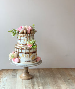 2-Tiered Gilded Naked Cake